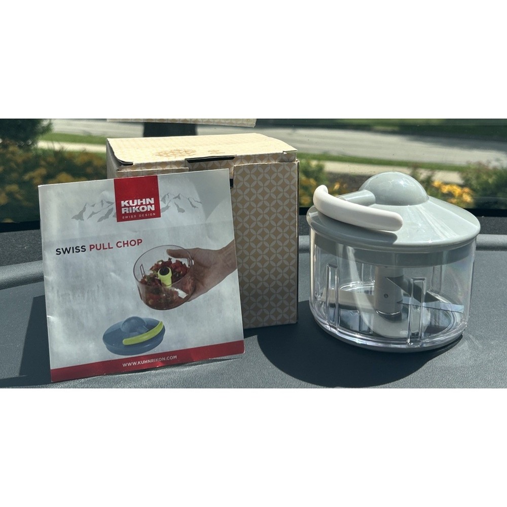 Kuhn Rikon 2-Cup Pull & Chop Food Chopper SwizzProzzz GREY